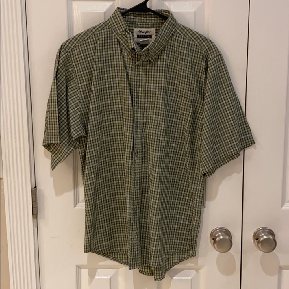 Wrangler Riata Shirt - Green Plaid - Boys XXL
